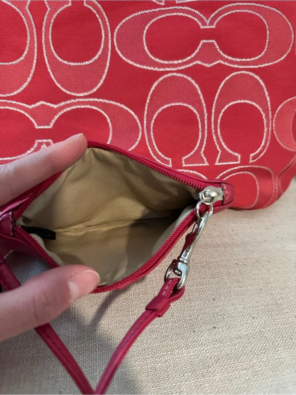 Y2K Vintage Coach Poppy Signature Lurex Glam Tote & Matching Wristlet Set